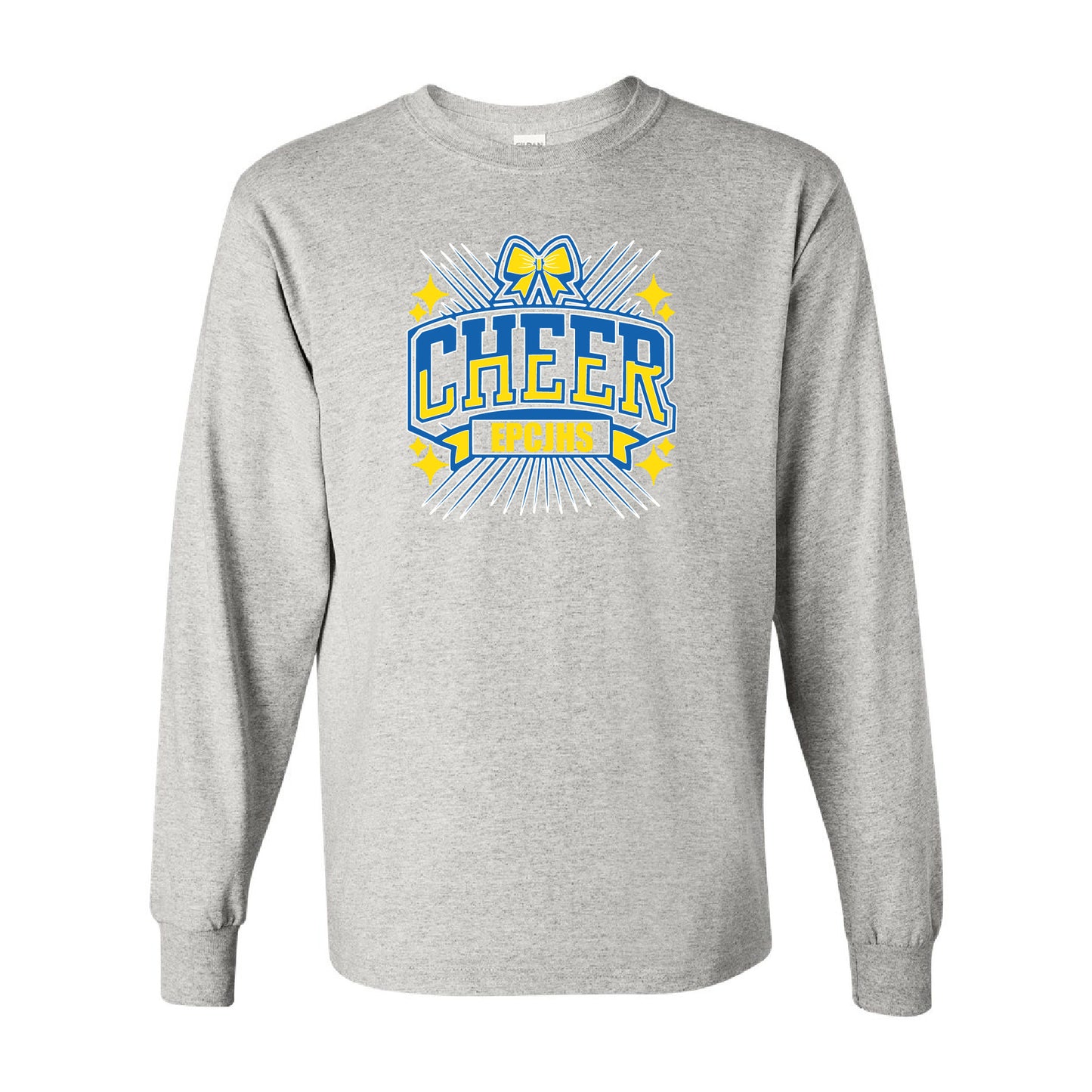 Cheer Bow Gildan Adult Heavy Cotton Long-Sleeve T-Shirt